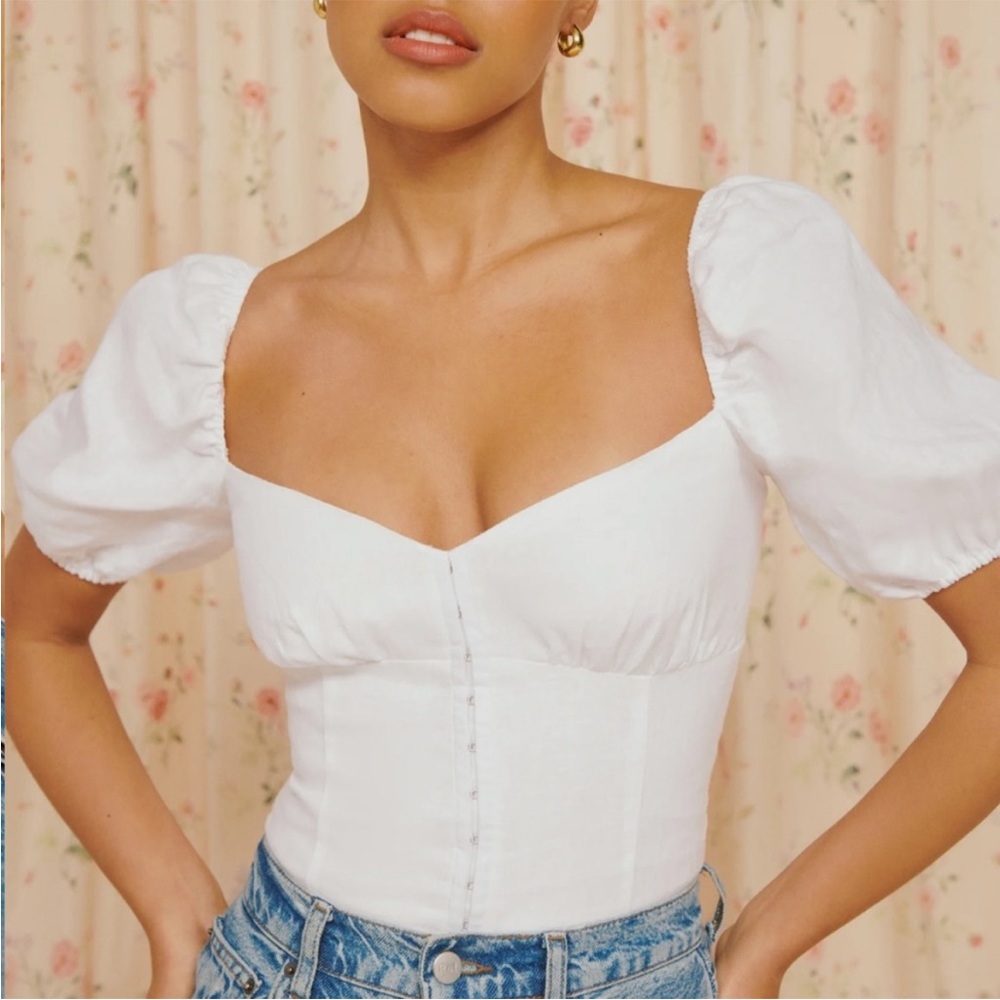 FINAL SALE Reformation Rome Linen Top